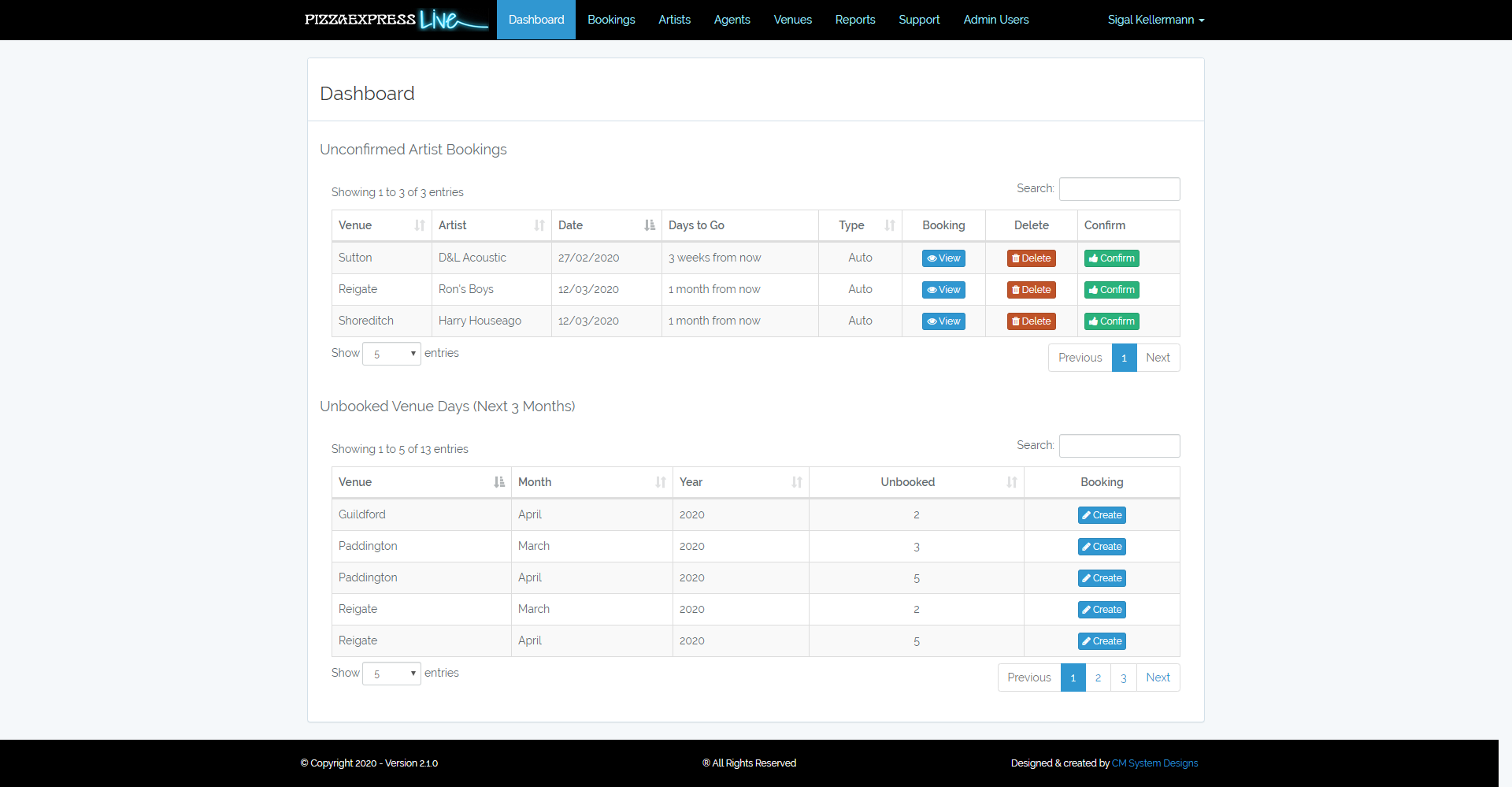 PizzaExpress Playlist Live dashboard